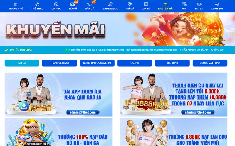 Cập Nhật Khuyến Mãi F88bet Đáng Tham Gia Nhất 2024